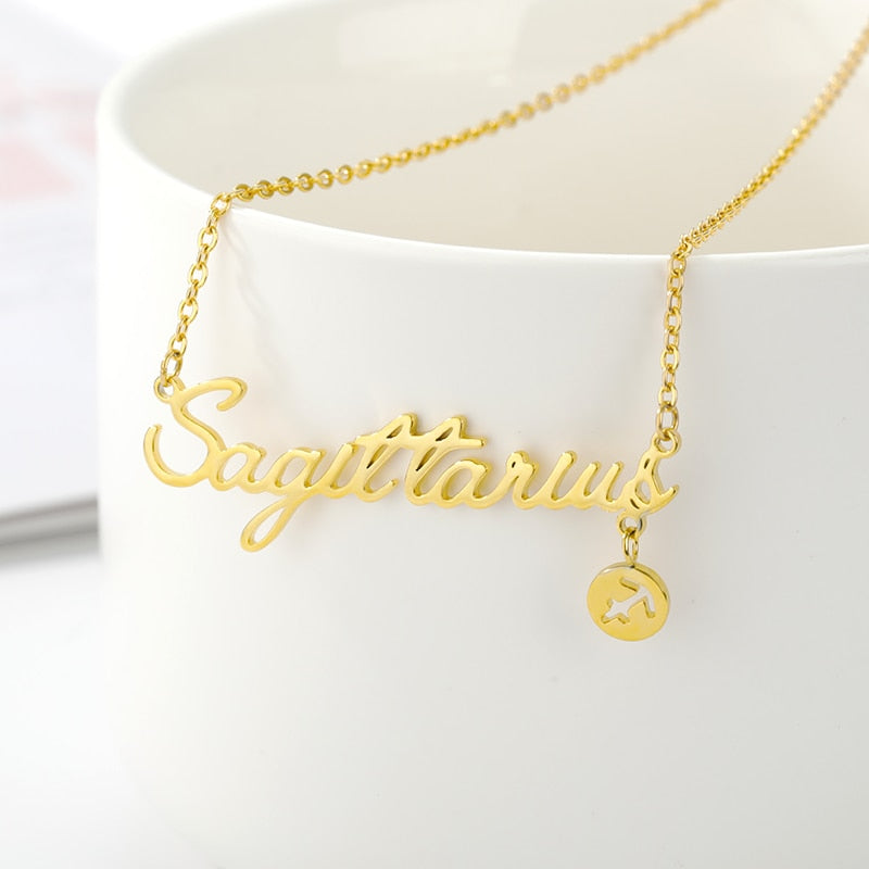 Zodiac Name & Symbol Necklaces