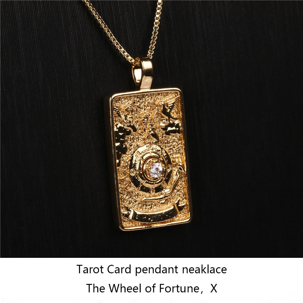 Vintage Tarot Card Pendant Necklace