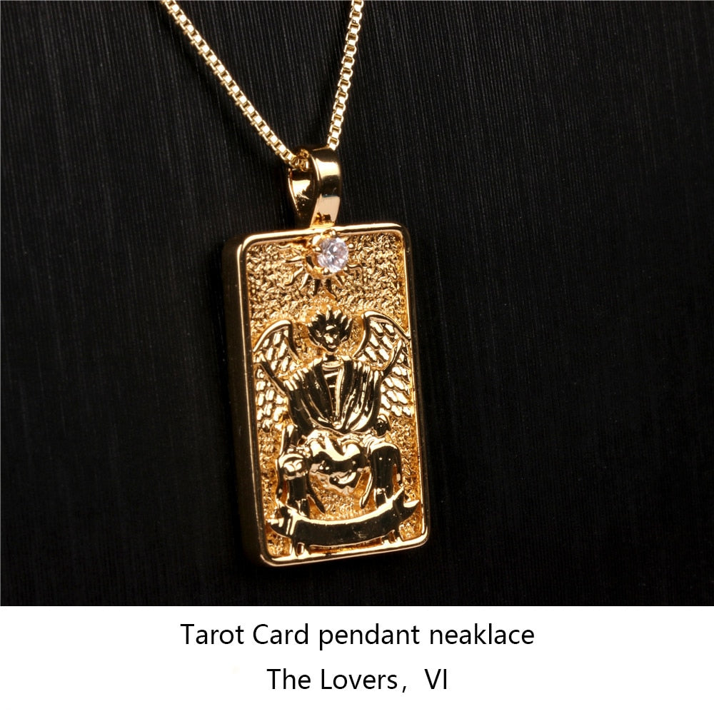 Vintage Tarot Card Pendant Necklace