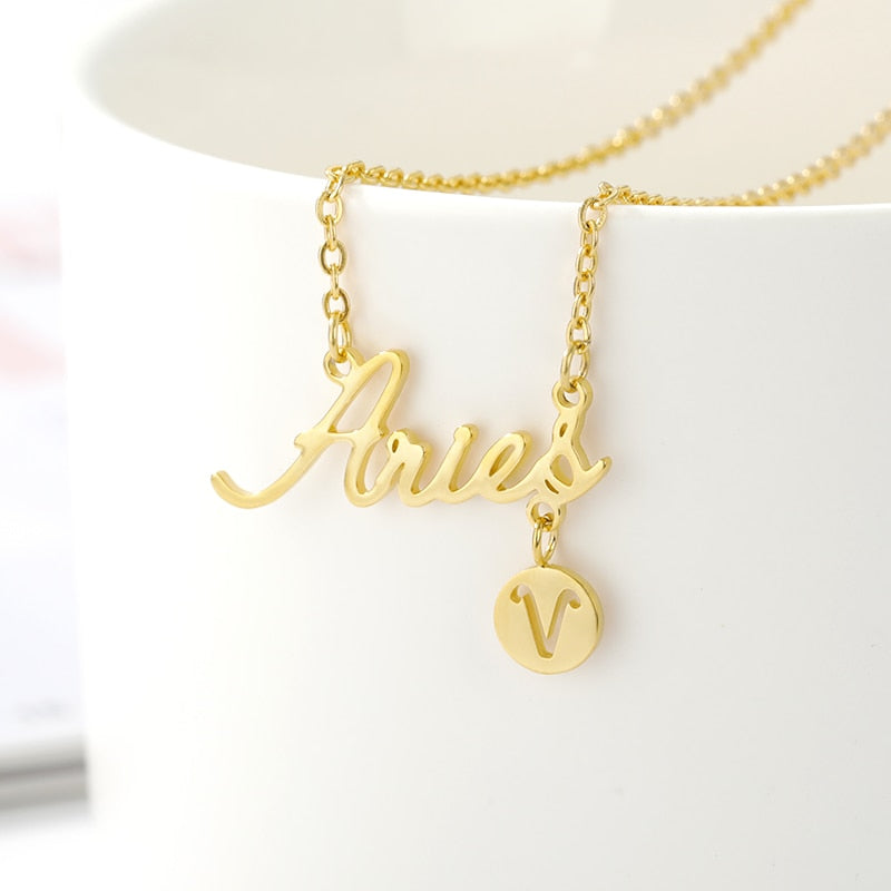 Zodiac Name & Symbol Necklaces