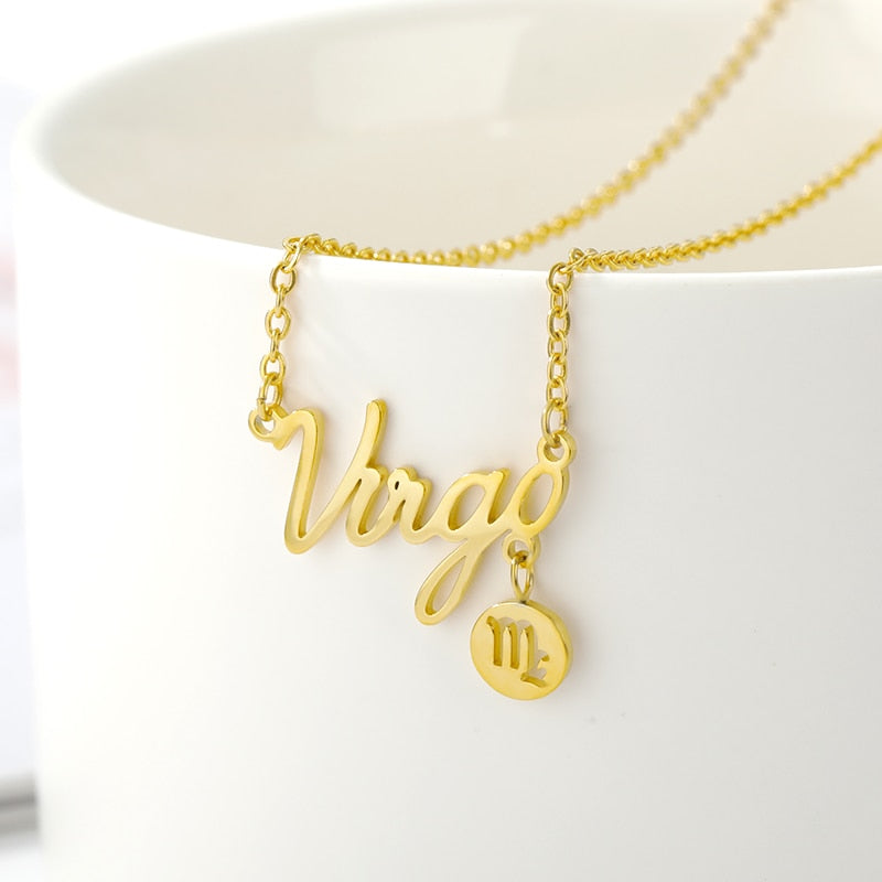 Zodiac Name & Symbol Necklaces