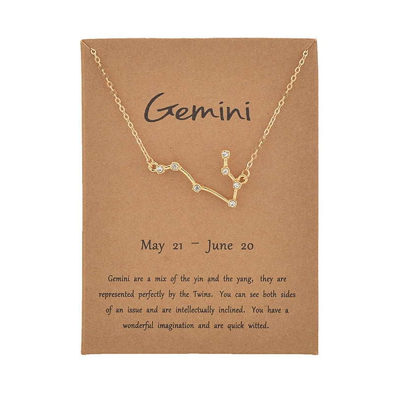 Constellation Zodiac Crystal Necklace