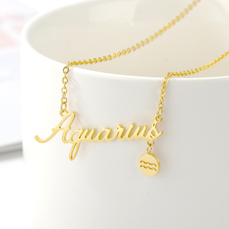 Zodiac Name & Symbol Necklaces