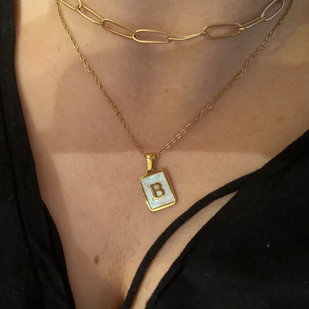 Initial Shell Pendants Initial Shell Necklace – Thorne & Rae
