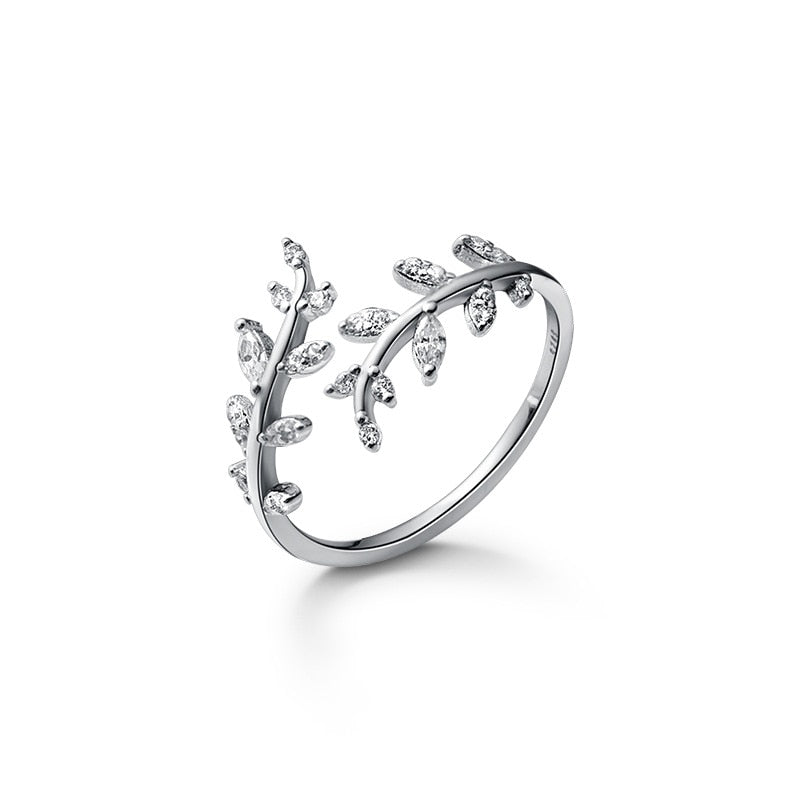 Sterling Silver Leaf Branch Ring