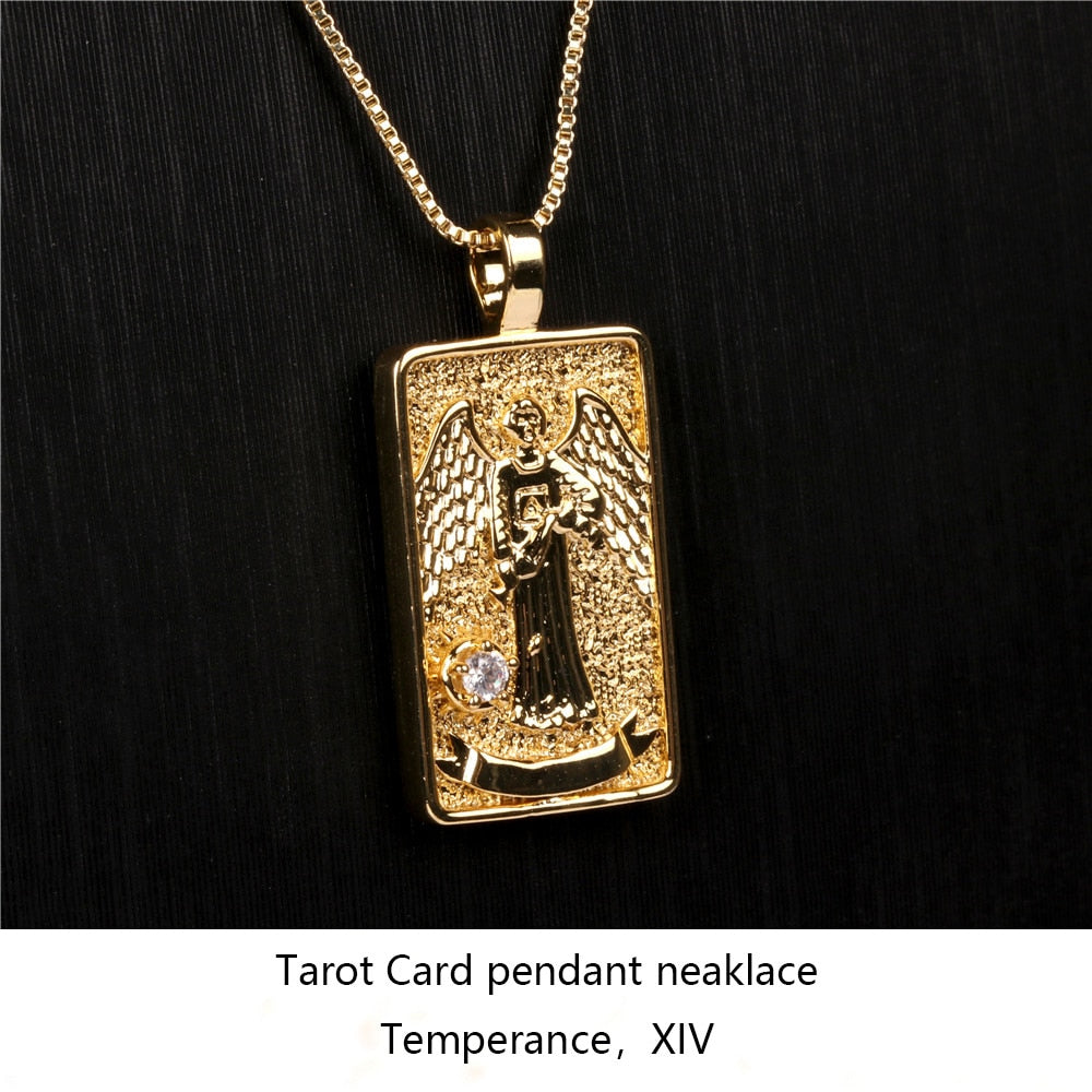 Vintage Tarot Card Pendant Necklace