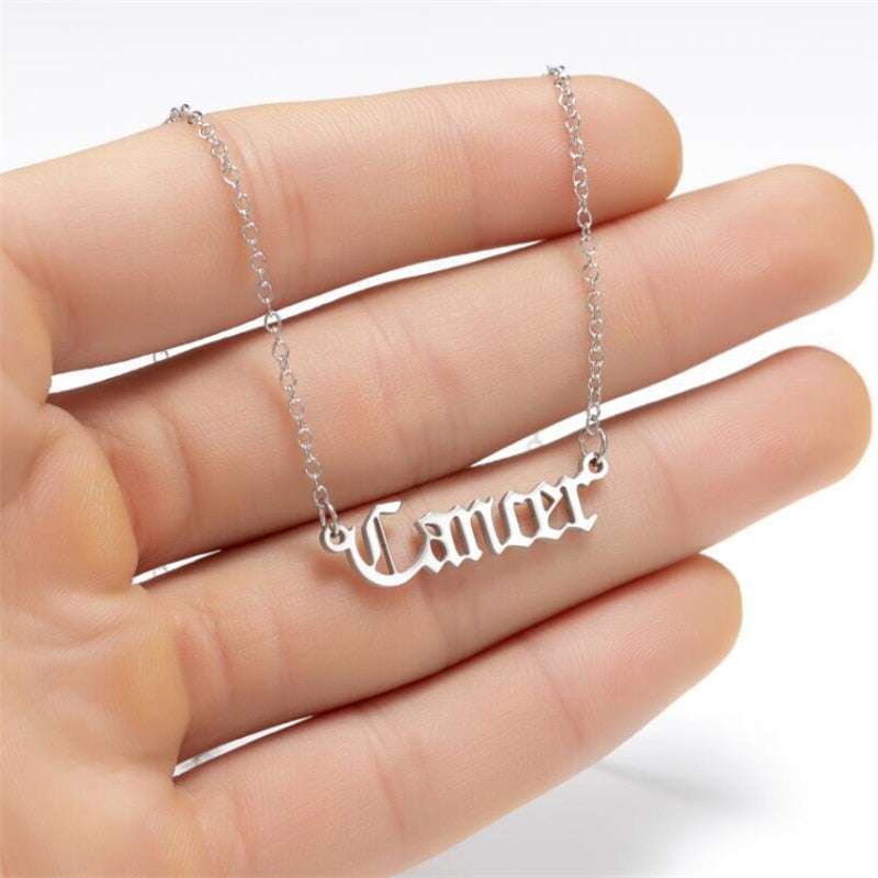 Zodiac Name Necklace