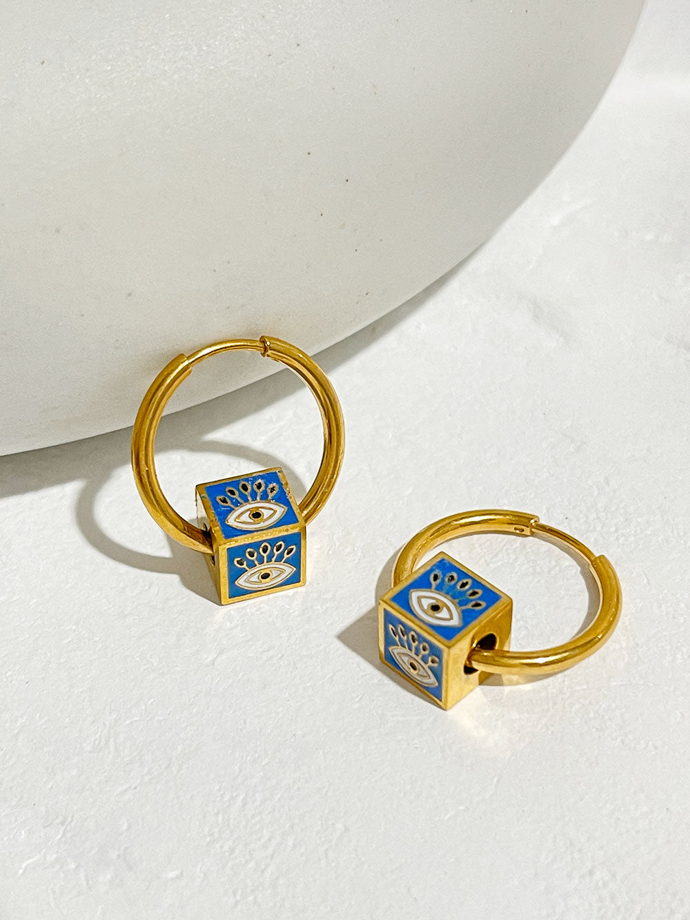 Evil Eye Cube Hoops