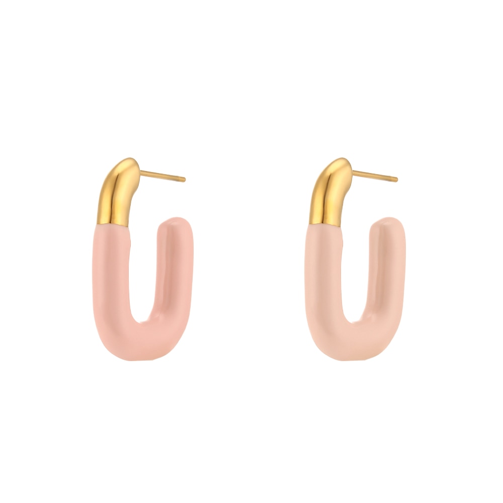 Enamel Rectangle Pastel Hoops