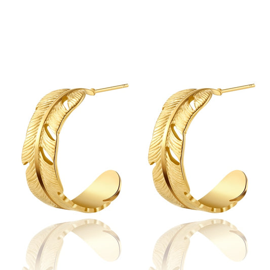 Feather Hoop Earrings