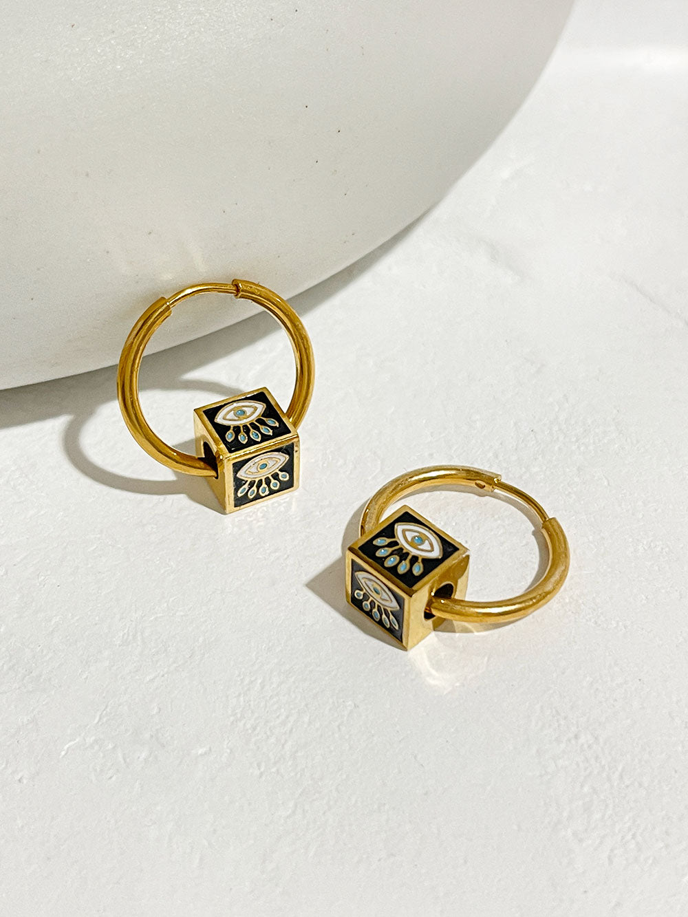 Evil Eye Cube Hoops