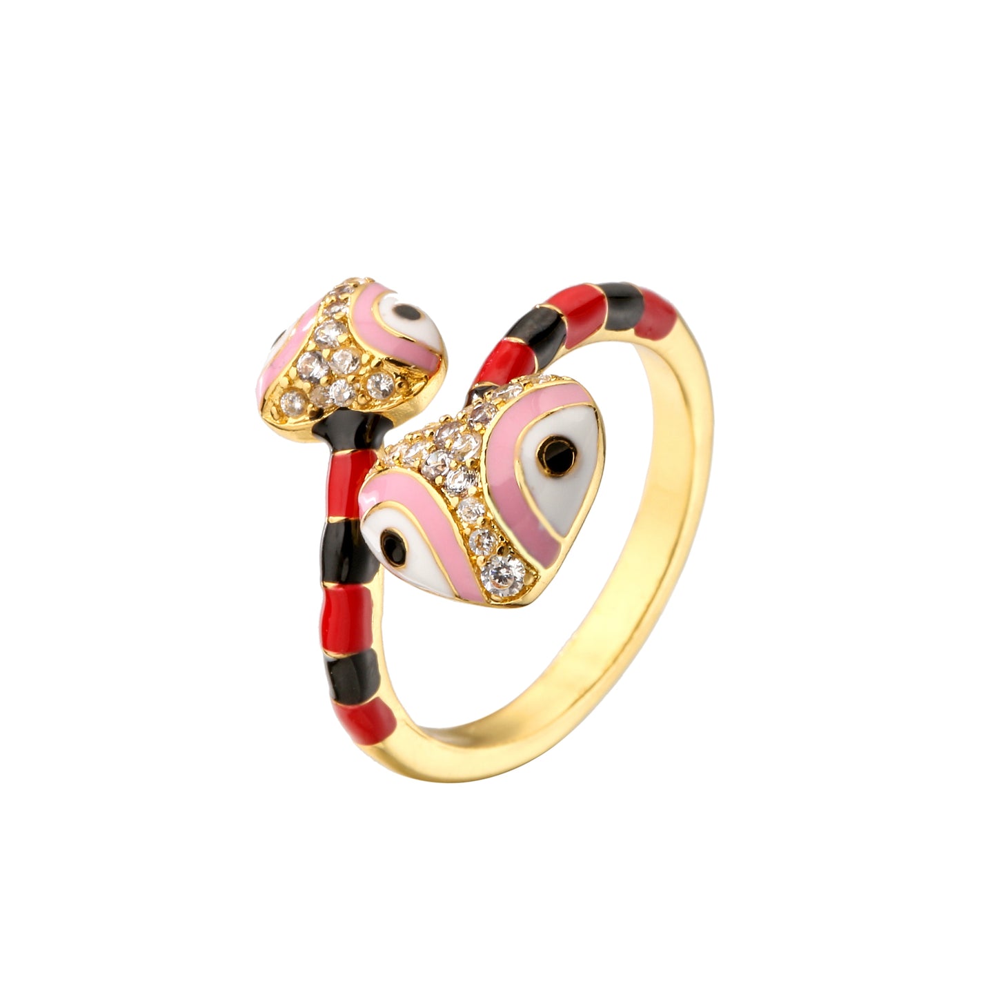 Colourful Snake Charm Ring