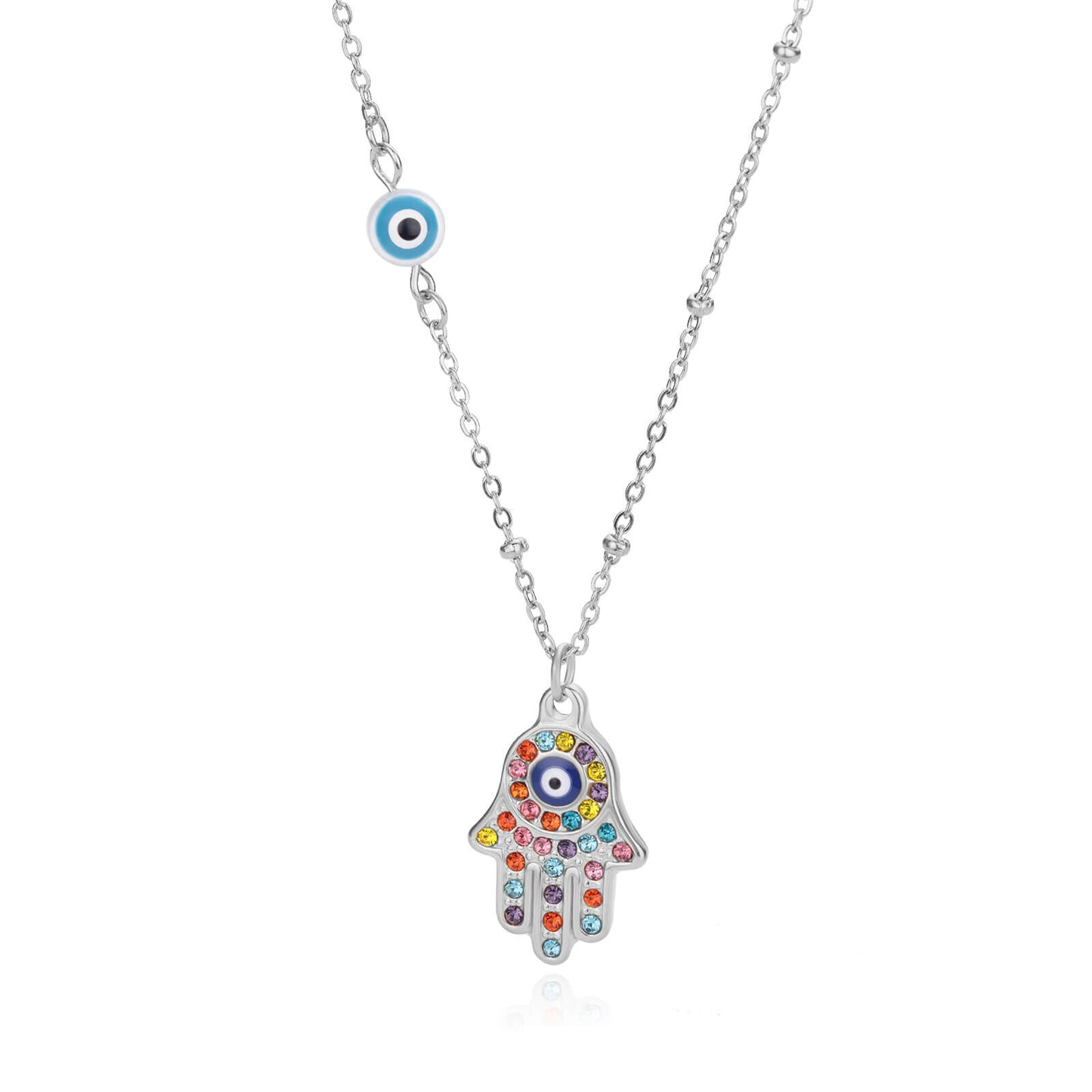 Colourful Hand of Fatima Necklace