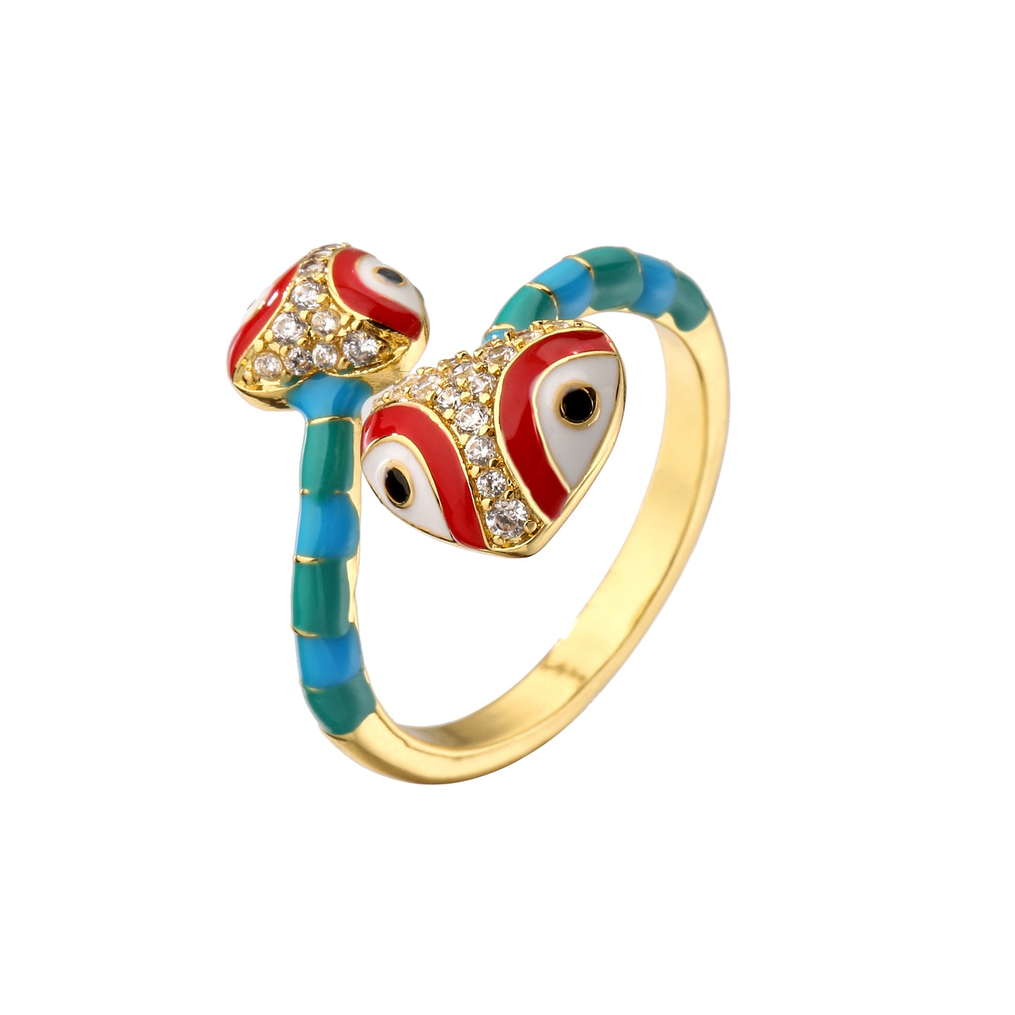 Colourful Snake Charm Ring