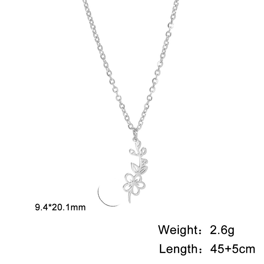 Dainty Birth Month Flower Necklace