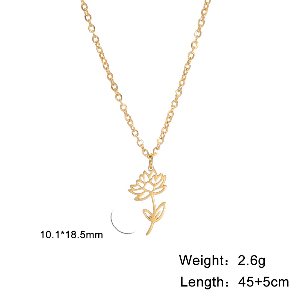 Dainty Birth Month Flower Necklace