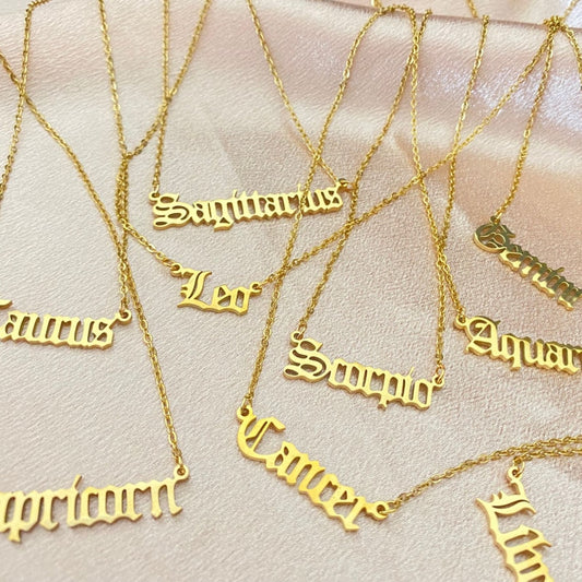 Zodiac Name Necklace