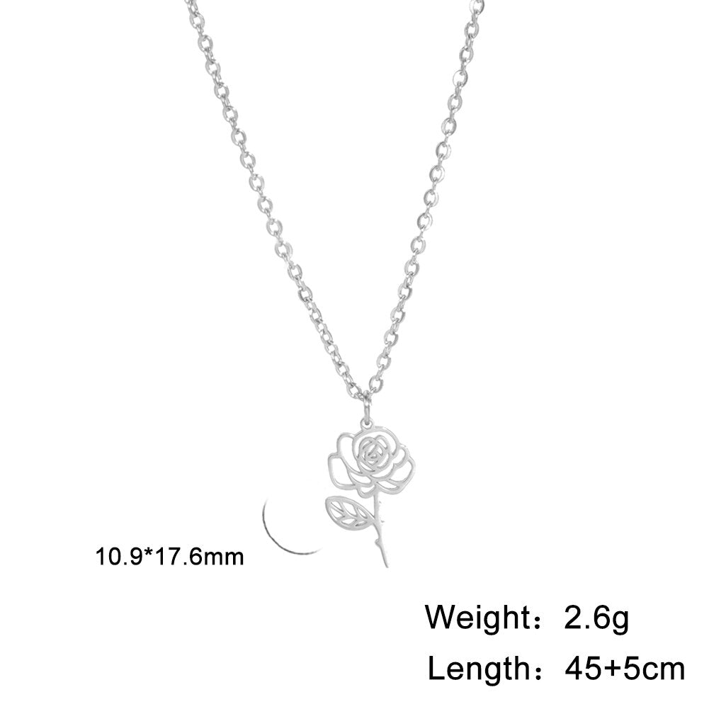 Dainty Birth Month Flower Necklace