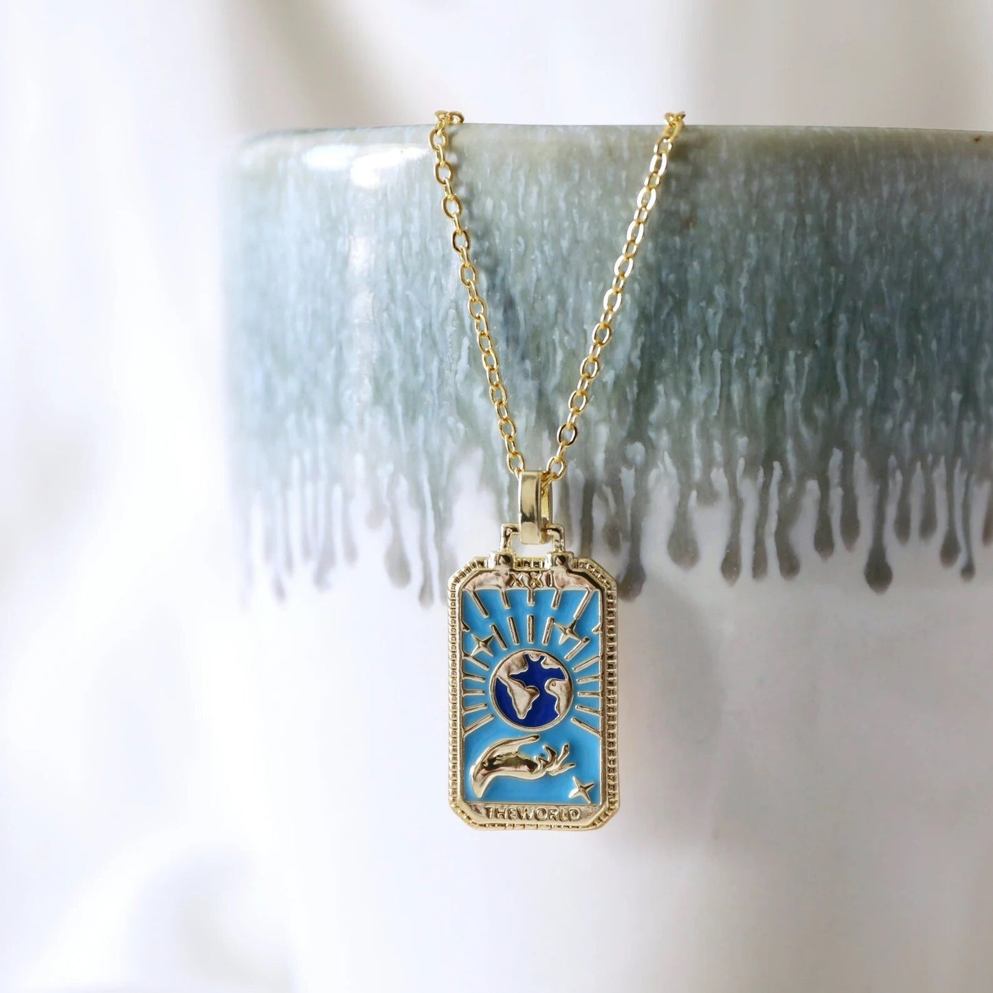 Enamel Tarot Pendant Necklace