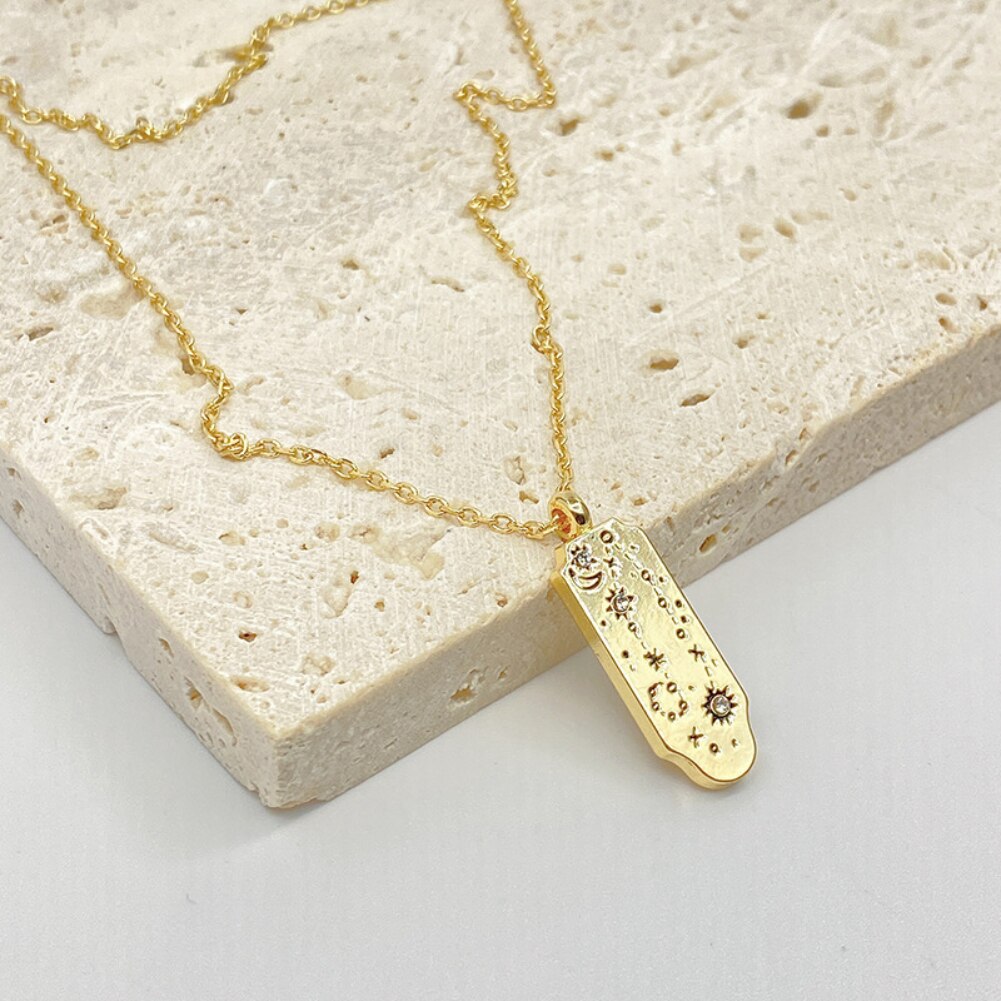 Vintage Zircon Constellation Pendant Necklace