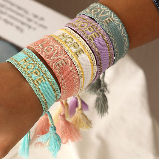 Bohemia Embroidery Woven Tassel Bracelet