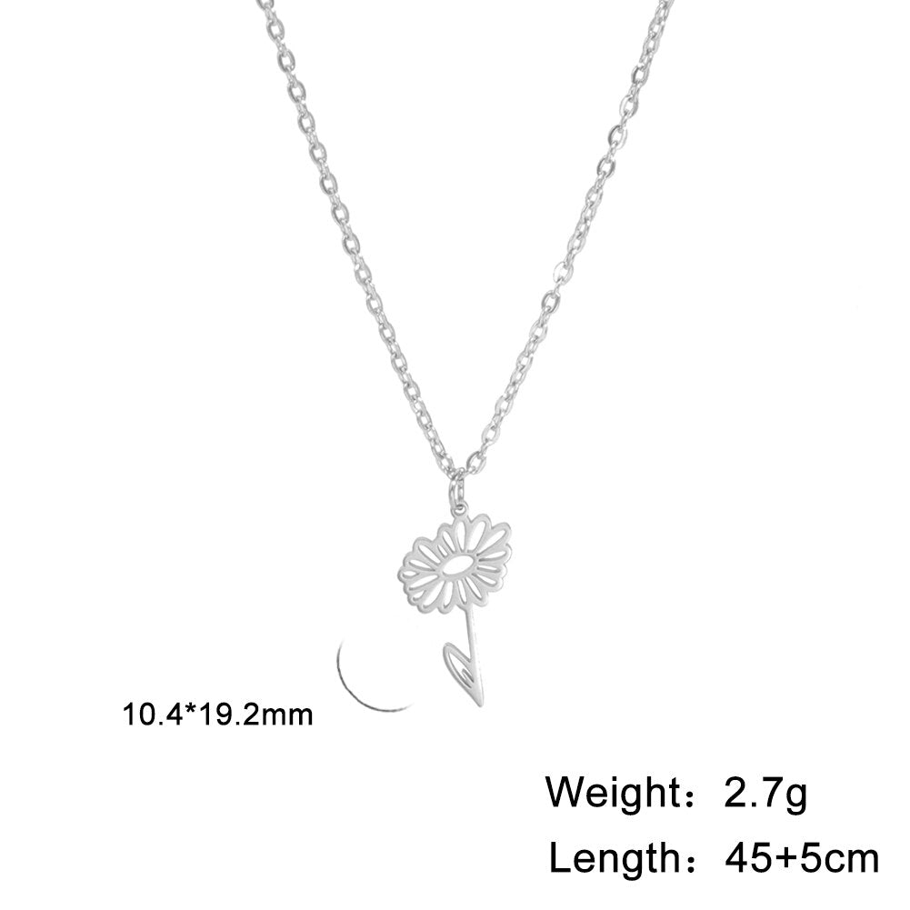 Dainty Birth Month Flower Necklace