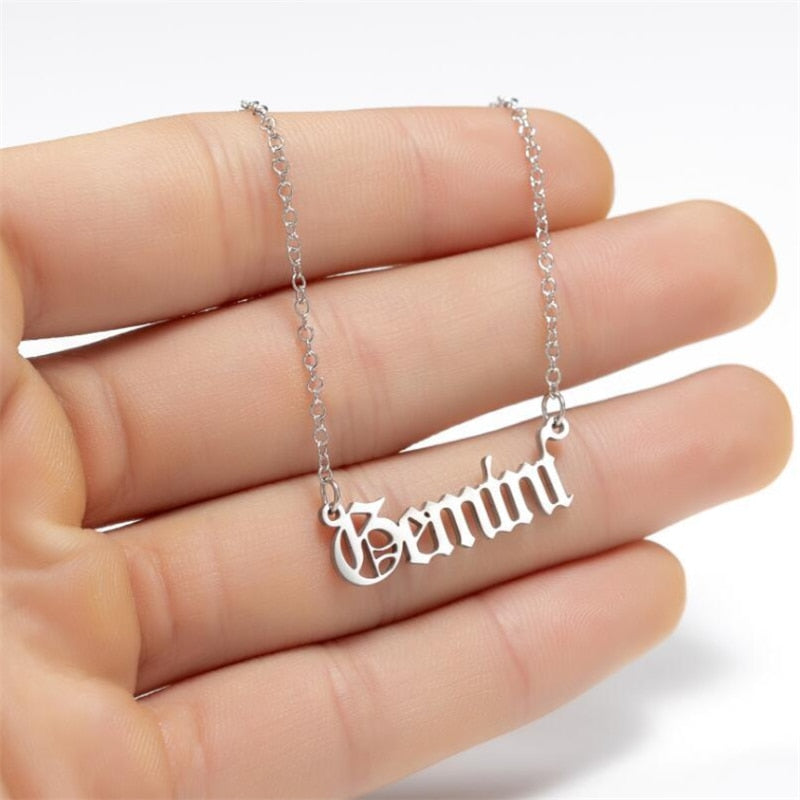 Zodiac Name Necklace