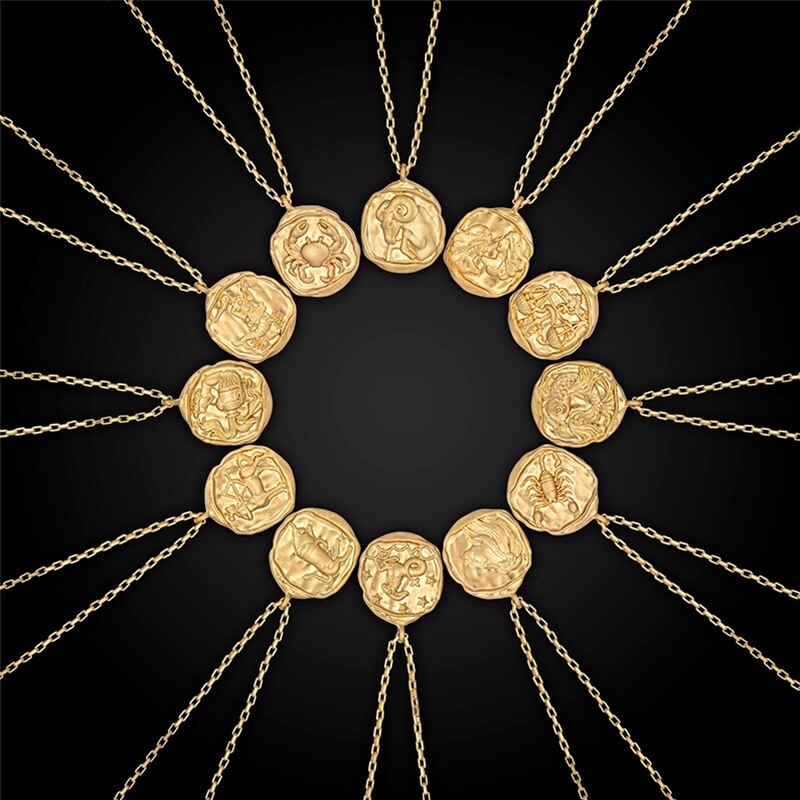 Vintage Zodiac Disc Necklace