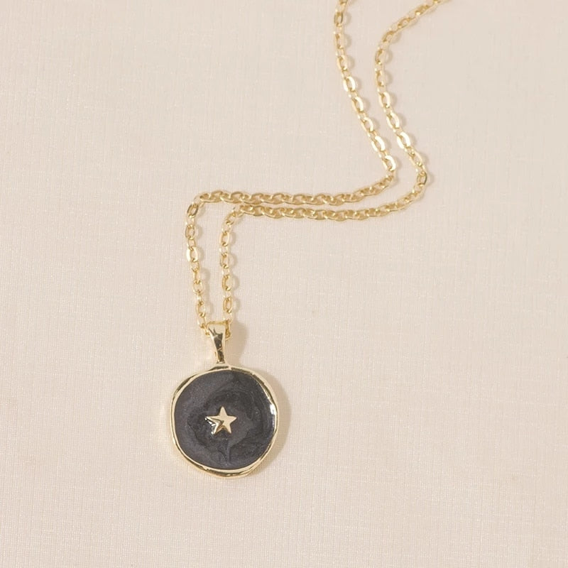 Heart Moon Star Lightning Pendant Necklace