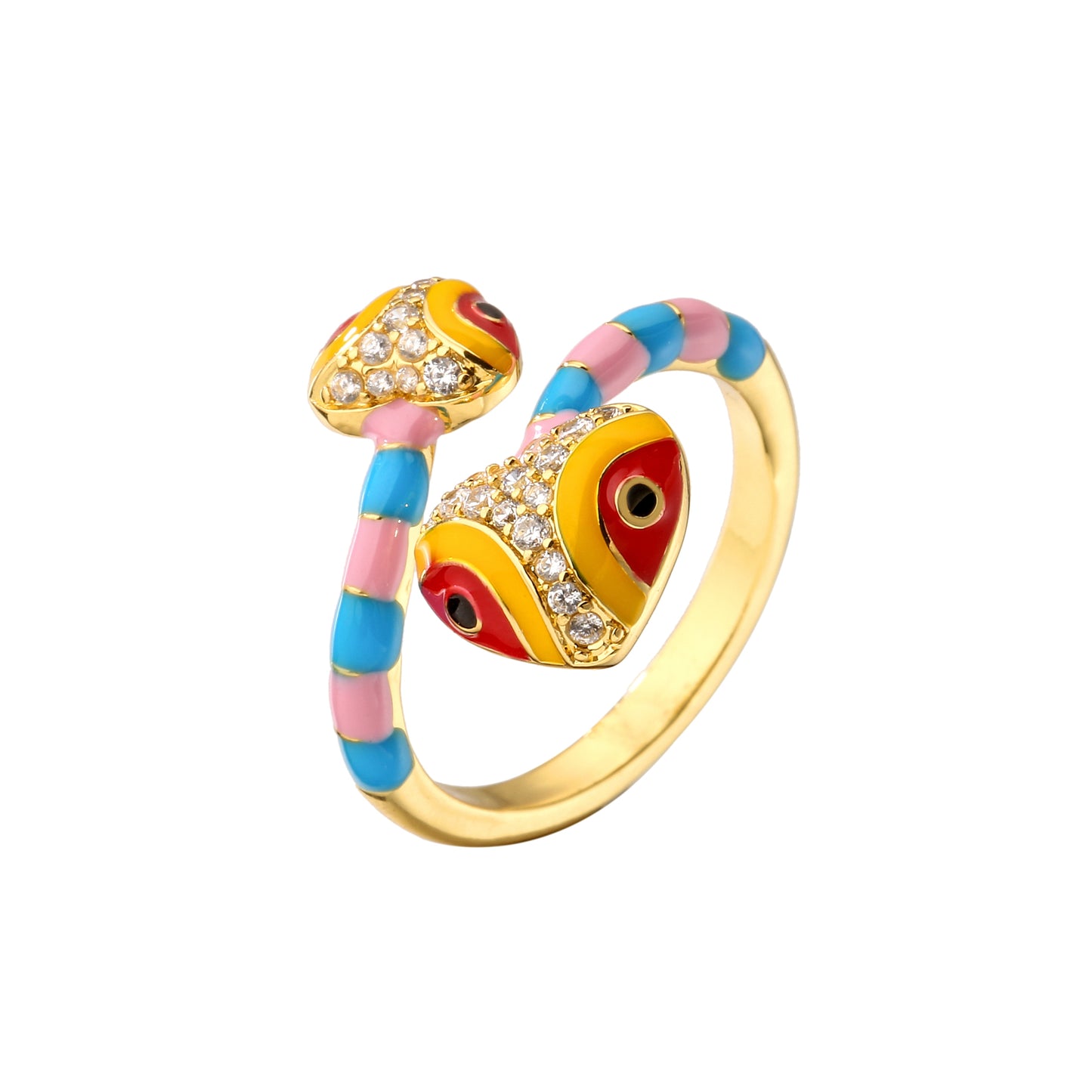 Colourful Snake Charm Ring