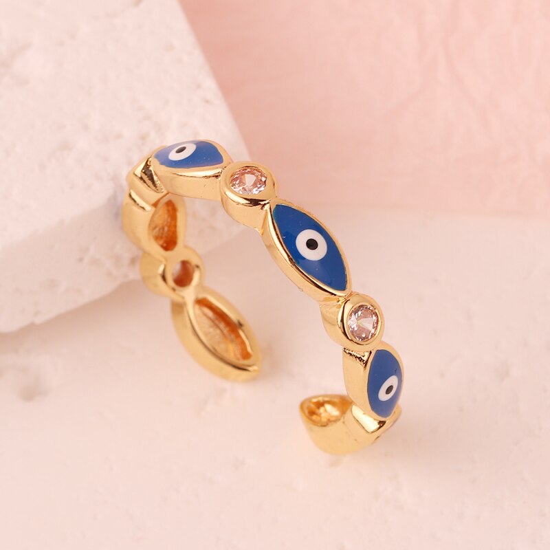 Mini Evil Eye Rainbow Ring