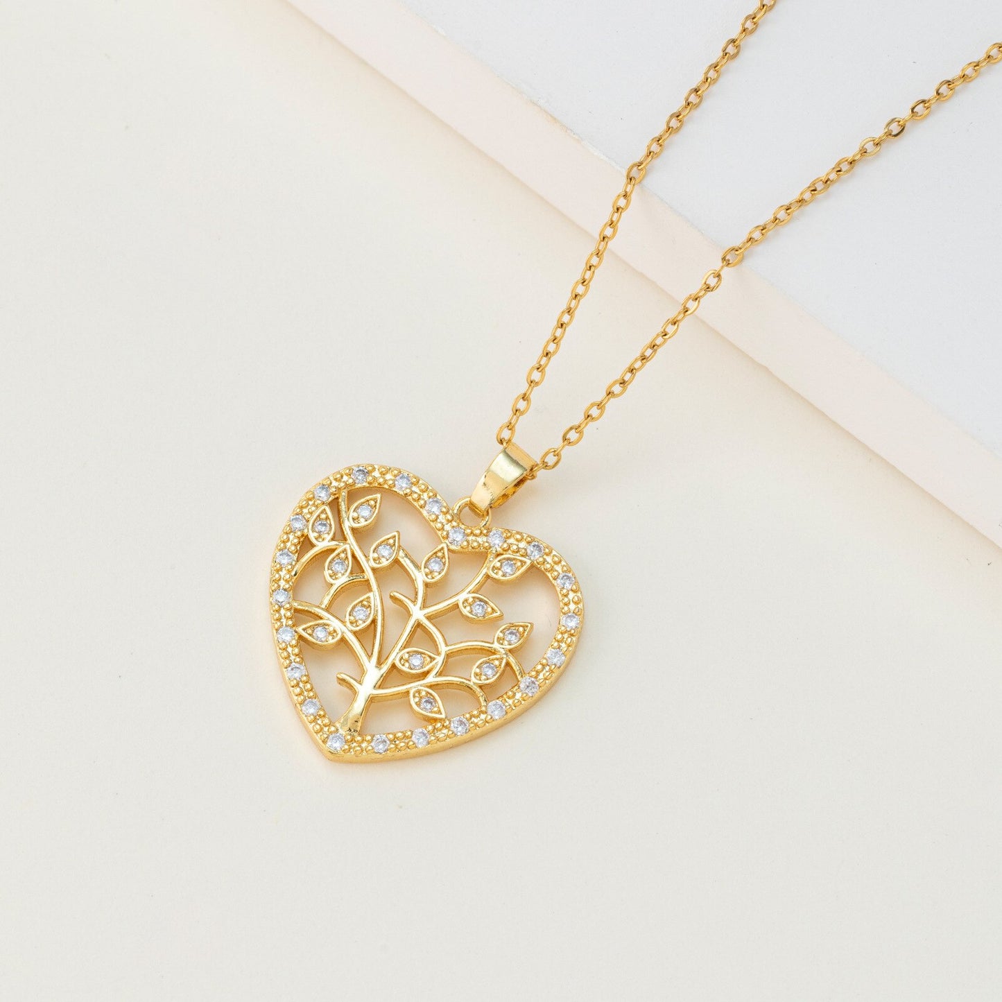 Zircon Tree of Life Tree Pendant Necklace