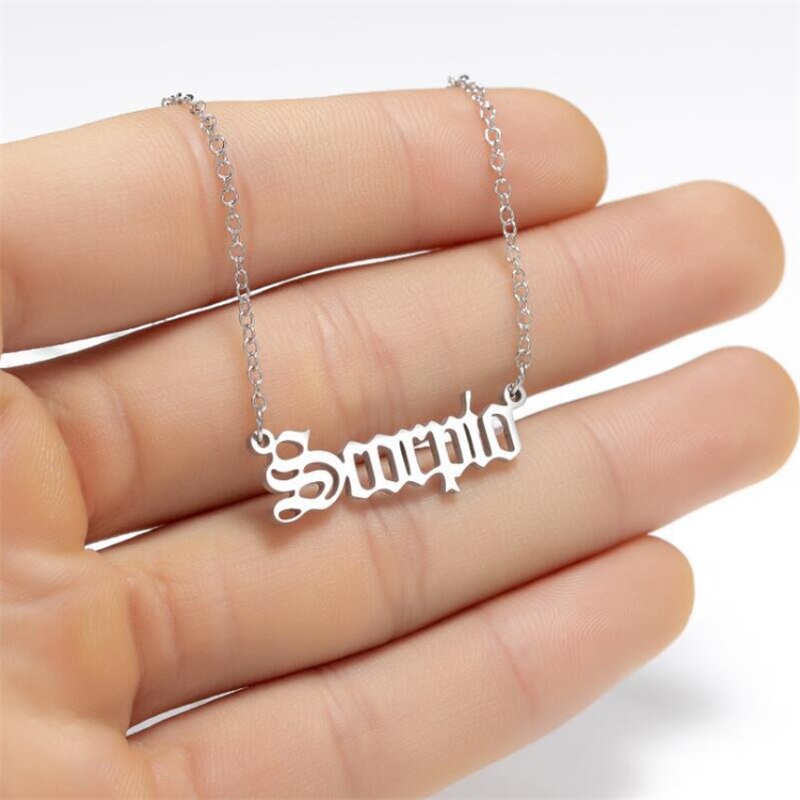 Zodiac Name Necklace