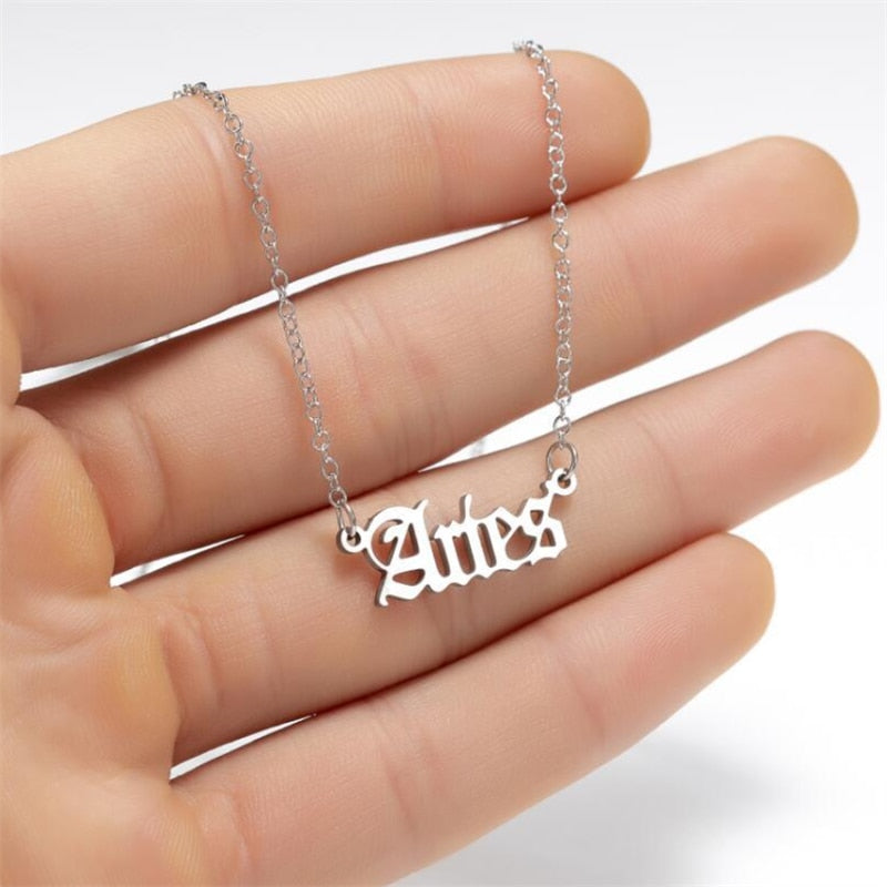 Zodiac Name Necklace